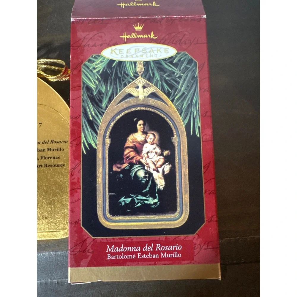 1997 Hallmark Keepsake Ornament Madonna del Rosario Murillo Gold QX6545
